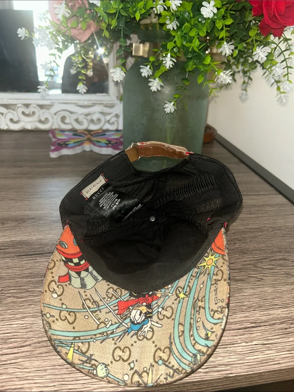Gucci X Disney limited edition Donald Duck print trucker GG Cap